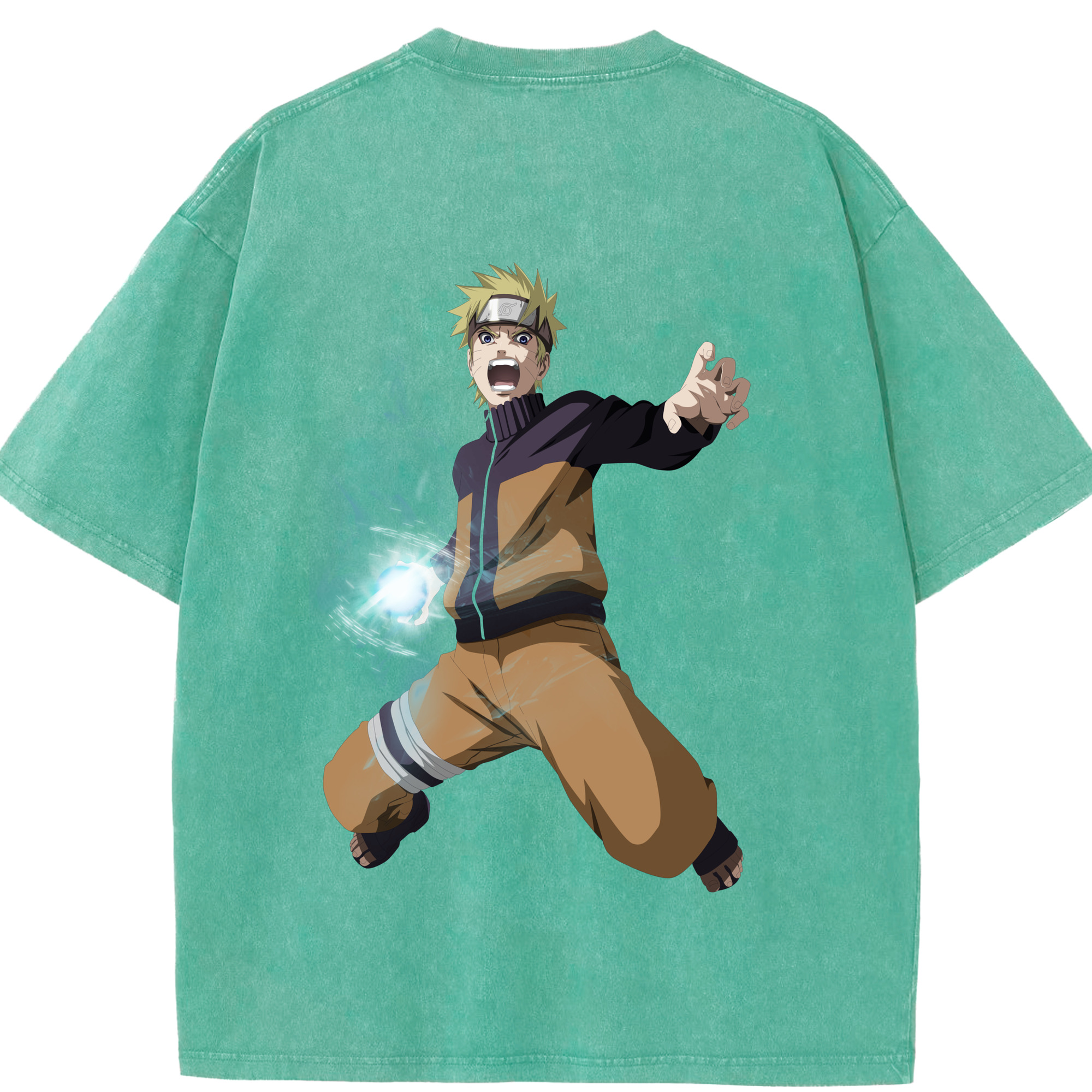 （画像用） NARUTO -ナルト- うずまき ナルト Uzumaki Naruto 綿100% ヴィンテージ風 半袖Tシャツ（背面プリント）